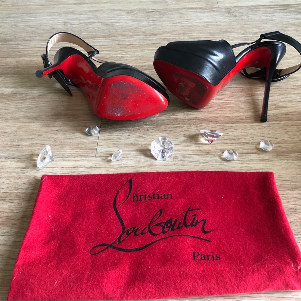 SOLD Red bottoms platform buckle peep toe stiletto - Picture 4 of 4
